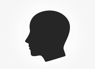 human head icon. black and white person sign. web design symbol and infographic element