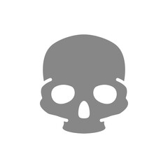 Human skull gray icon. Bone structure of the head symbol