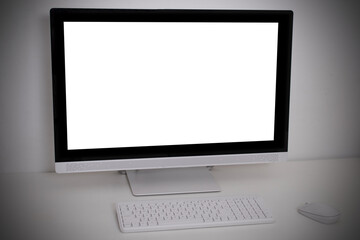desktop with desktop and white screen