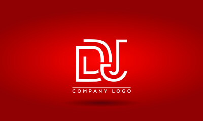Unique, Modern, Elegant and Geometric Style Typography Alphabet DJ letters logo Icon