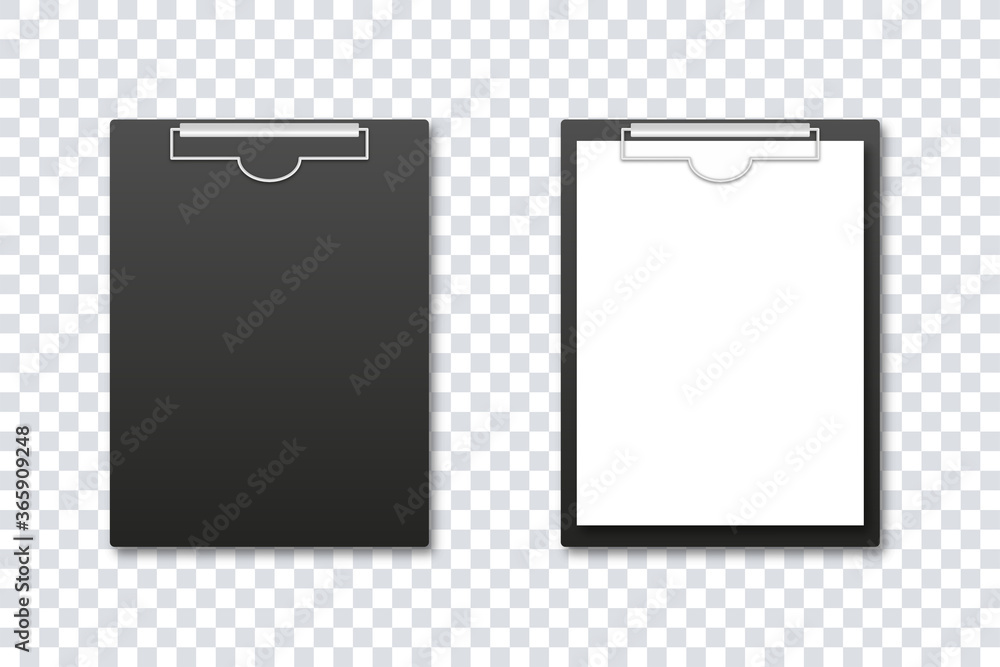 Poster clipboard mockup. vector isolated illustration. office folder. notepad information board realistic d