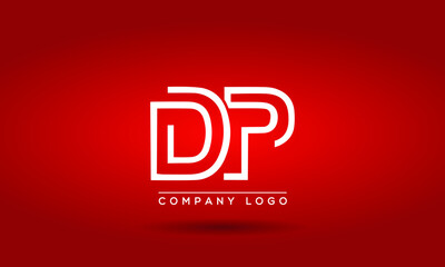 Unique, Modern, Elegant and Geometric Style Typography Alphabet DP letters logo Icon