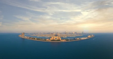 Fototapeten Amazing panoramic view of the Palm Islands in Dubai with marina skyline in background  ultimate tourist destination   © Captured Blinks