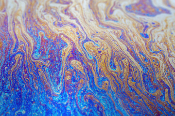 Abstract background texture of iridescent paints. Soap bubble