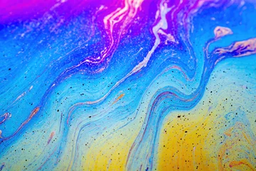 Gardinen Abstract background texture of iridescent paints. Soap bubble © Alex