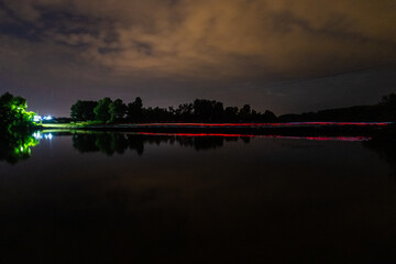 night photos with the river in the city of Penza of the Russian Federation