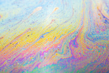 Abstract background texture of iridescent paints. Soap bubble