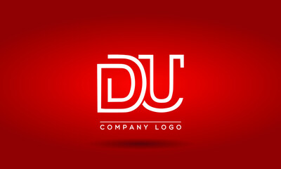 Unique, Modern, Elegant and Geometric Style Typography Alphabet DU letters logo Icon - obrazy, fototapety, plakaty