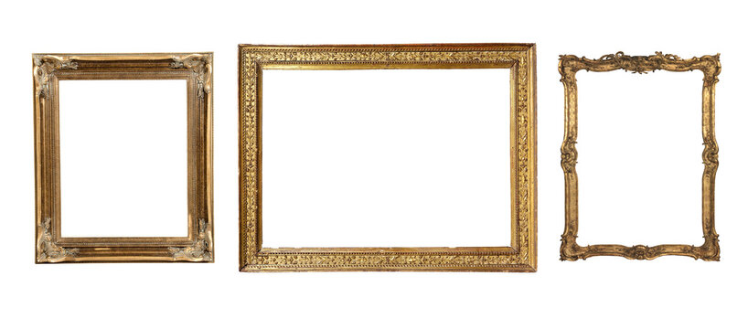 antique isolated golden picture frame