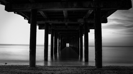 view under the pier southward