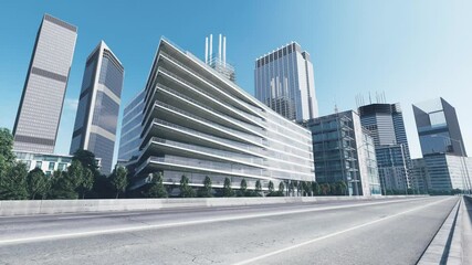 Build up of skyscrapers. Construction new buildings. Timelapse of construction city, 3d visualization. Two version of footage. - Powered by Adobe