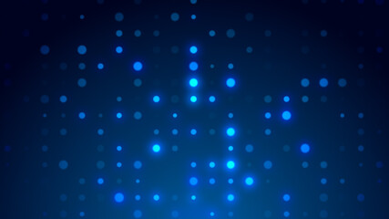 Dot  white blue pattern screen led light gradient texture background. Abstract  technology big data digital background. 3d rendering.