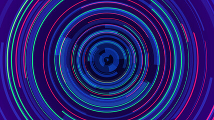 Fototapeta na wymiar Circle neon lines technology Hi-tech blue background. Abstract graphic digital future concept design.