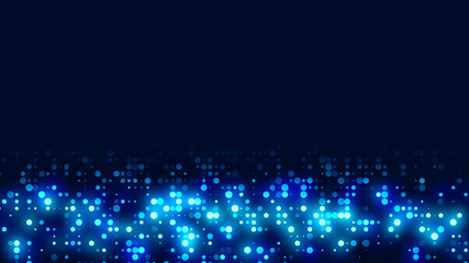 Fototapeta premium Dot blue pattern screen led light gradient texture background. Abstract technology big data digital background. 3d rendering.