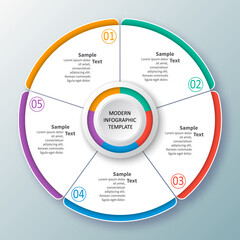 Abstract 3D Paper Infographics. Business template .Vector illustration