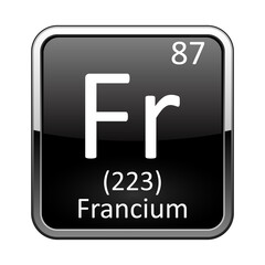 The periodic table element Francium. Vector illustration