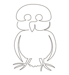 One line drawing of a bird- chick.  Trendy continuous line animal mascot concept for icon. Drawing isolated on a white background. Single line stock vector illustration.