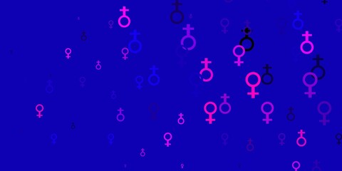 Light Purple vector template with businesswoman signs.