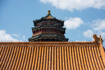 Fototapeta premium A stunning emperor temple view over the rooftops
