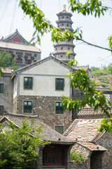 Medieval town buildings and temples