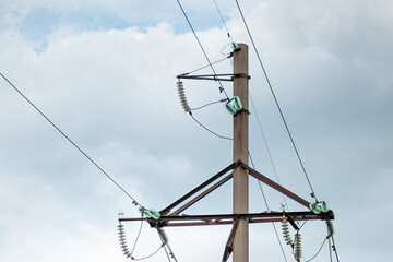 High voltage line poles, power lines.