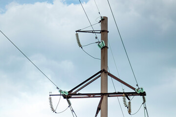 High voltage line poles, power lines.