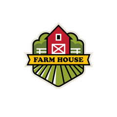 Farm logo with red barn.