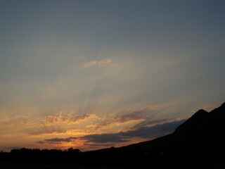 sunset in the mountains