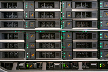 Cloud services are available on hard drives of computer equipment. Hosting platform for storage servers.