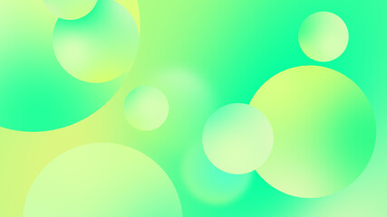 Abstract green balls geometric gradient color background.For graphic design. 3d render illustration.