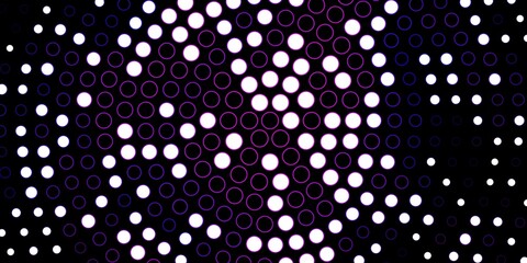 Dark Purple vector backdrop with circles. Abstract colorful disks on simple gradient background. Design for your commercials.