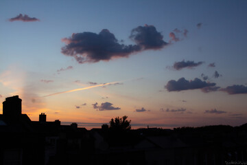 sunset over the city