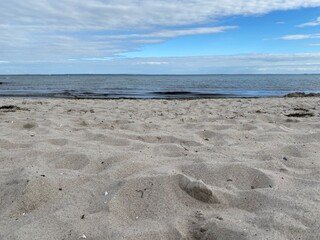 footprints on the beach