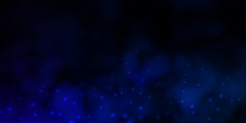 Fototapeta premium Dark BLUE vector texture with beautiful stars. Modern geometric abstract illustration with stars. Best design for your ad, poster, banner.