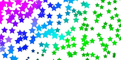 Fototapeta na wymiar Light Pink, Green vector background with small and big stars. Modern geometric abstract illustration with stars. Design for your business promotion.