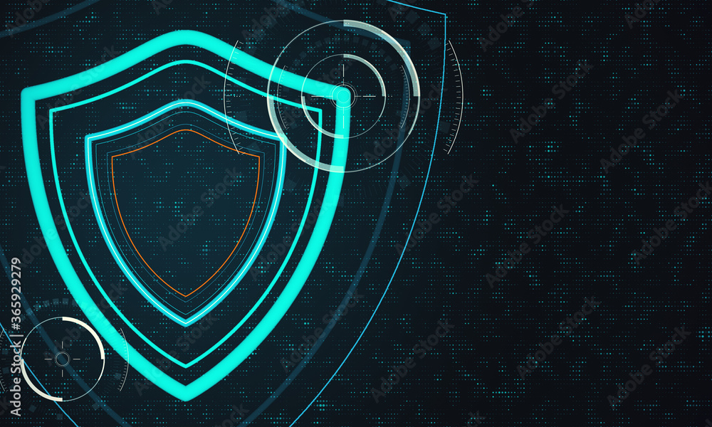 Aufkleber Glowing digital system security interface.