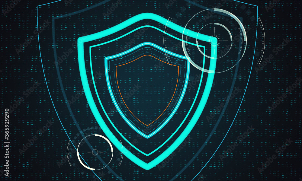 Aufkleber creative glowing digital system security interface.
