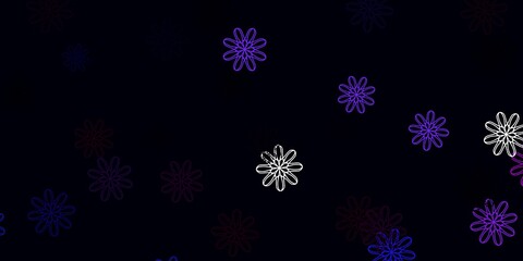 Light Pink, Blue vector natural artwork with flowers.