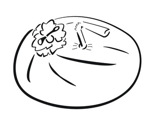 Vector Illustration of Fresh coconut with straw