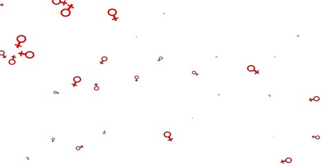 Light Red vector backdrop with woman's power symbols.