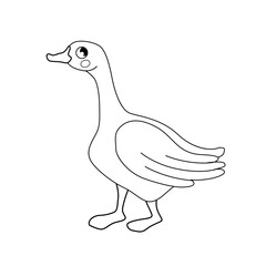 Coloring book for children. Farm animals. Goose.