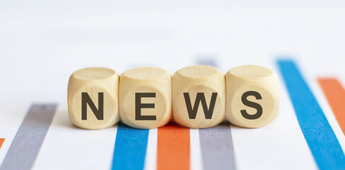NEWS text on chart background. business concept