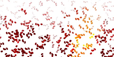 Light red, yellow vector background with random forms.