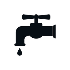 Tap water icon vector logo template flat style