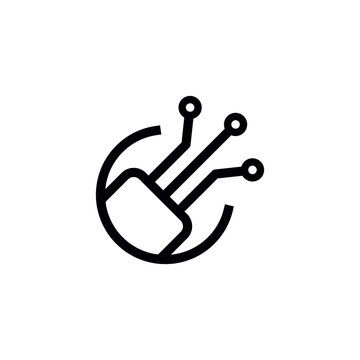 Fiber optic icon vector logo design template