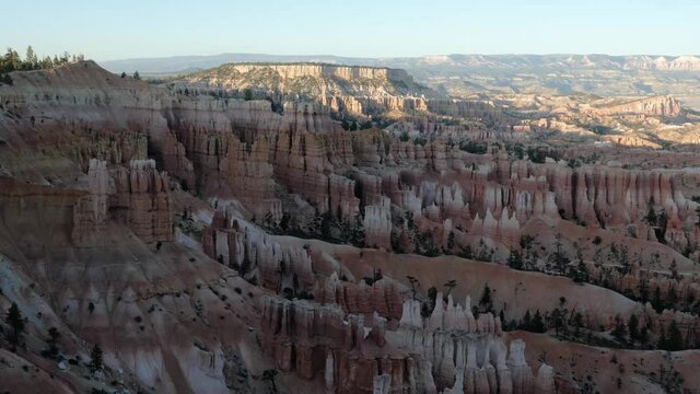 Beautiful amphitheater with hoodoos seen from viewpoint in Bryce Canyon National Park in Utah, USA