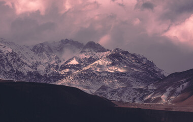 Beautiful purple mountain landscape texture