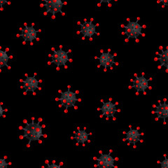 Fototapeta na wymiar red corona virus vector pattern
