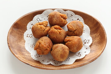 Okinawa food, asian style doughnut with copy space