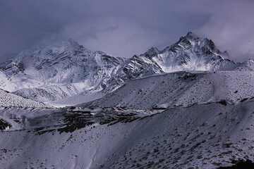 Himalayan mountains covered with snow